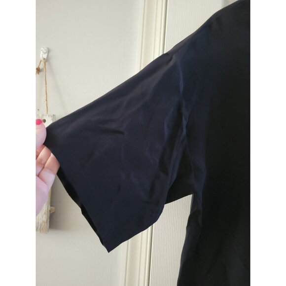 M Missoni Black Silk oversized black blouse size Large short sleeve Minimalist - Picture 4 of 8